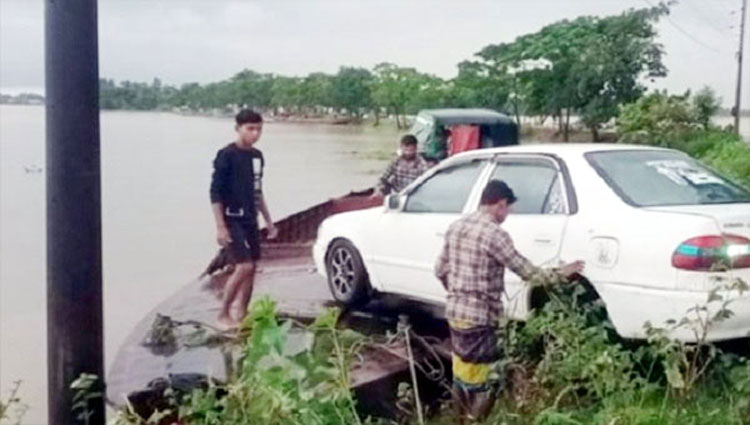 সুনামগঞ্জ-তাহিরপুর আঞ্চলিক সড়ক যোগাযোগ বিচ্ছিন্ন